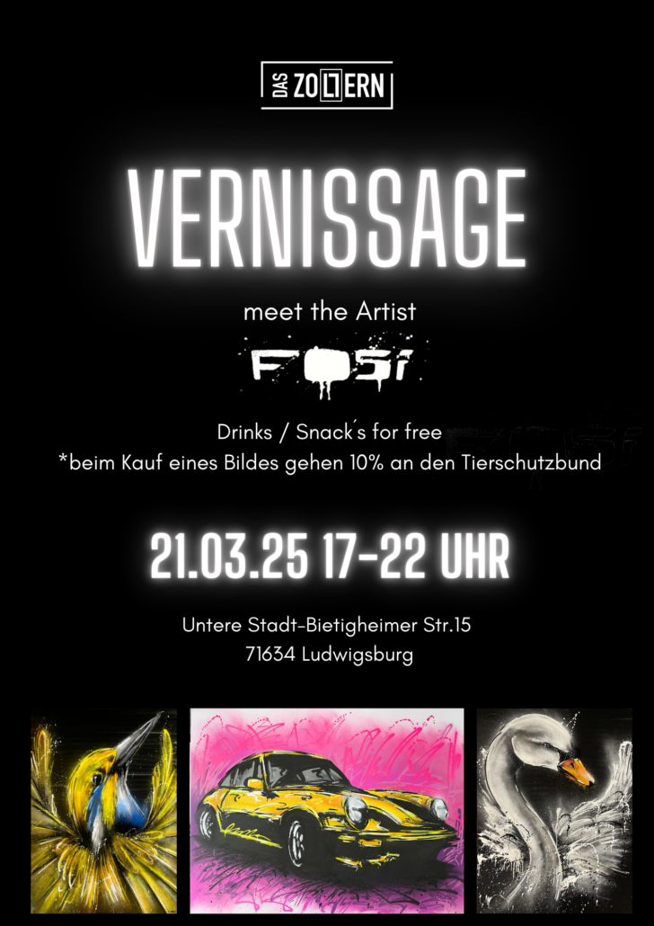 vernissage im das zollern ludwigsburg mit street art künstler fosi